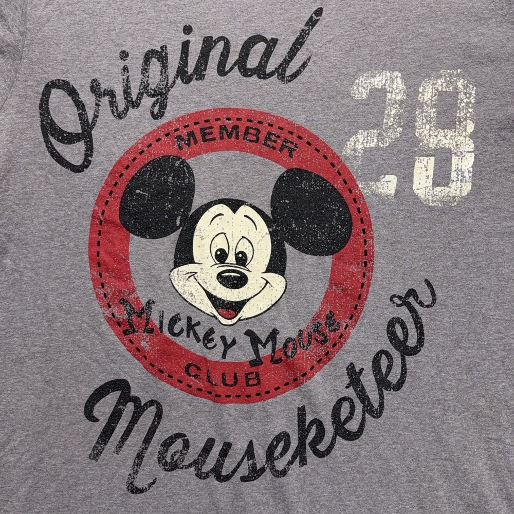 Disney Store Mickey Mouse Club Shirt Mens L Gray Mouseketeer Retro Graphic Tee - Picture 3 of 12